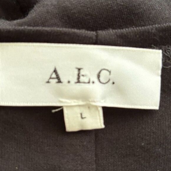 ALC Long Sleeve Ruched Solid Black Mini Dress Classic Cocktail LBD Size Large - Picture 6 of 7